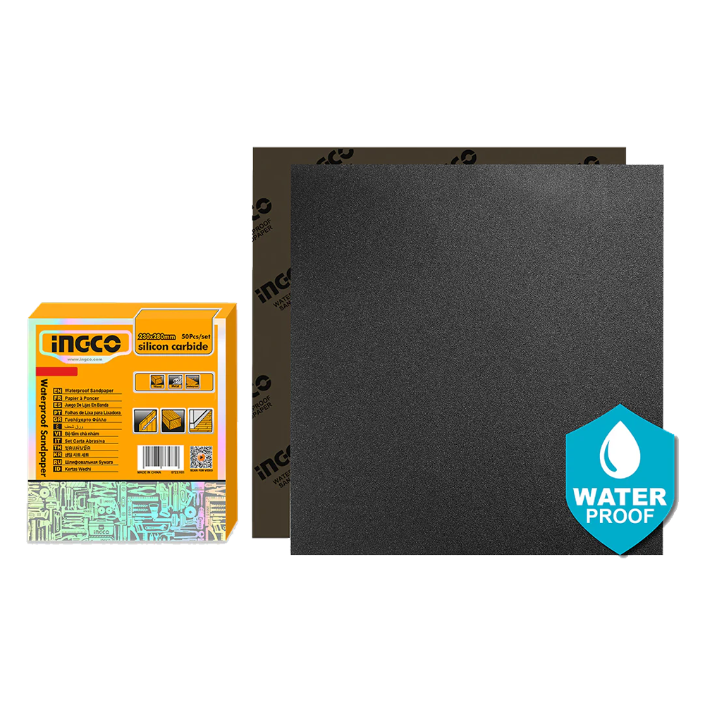 Ingco Waterproof Sandpaper Set 50Pcs | Ingco by KHM Megatools Corp. Ingco Waterproof Sandpaper Set 50Pcs | Ingco by KHM Megatools Corp.